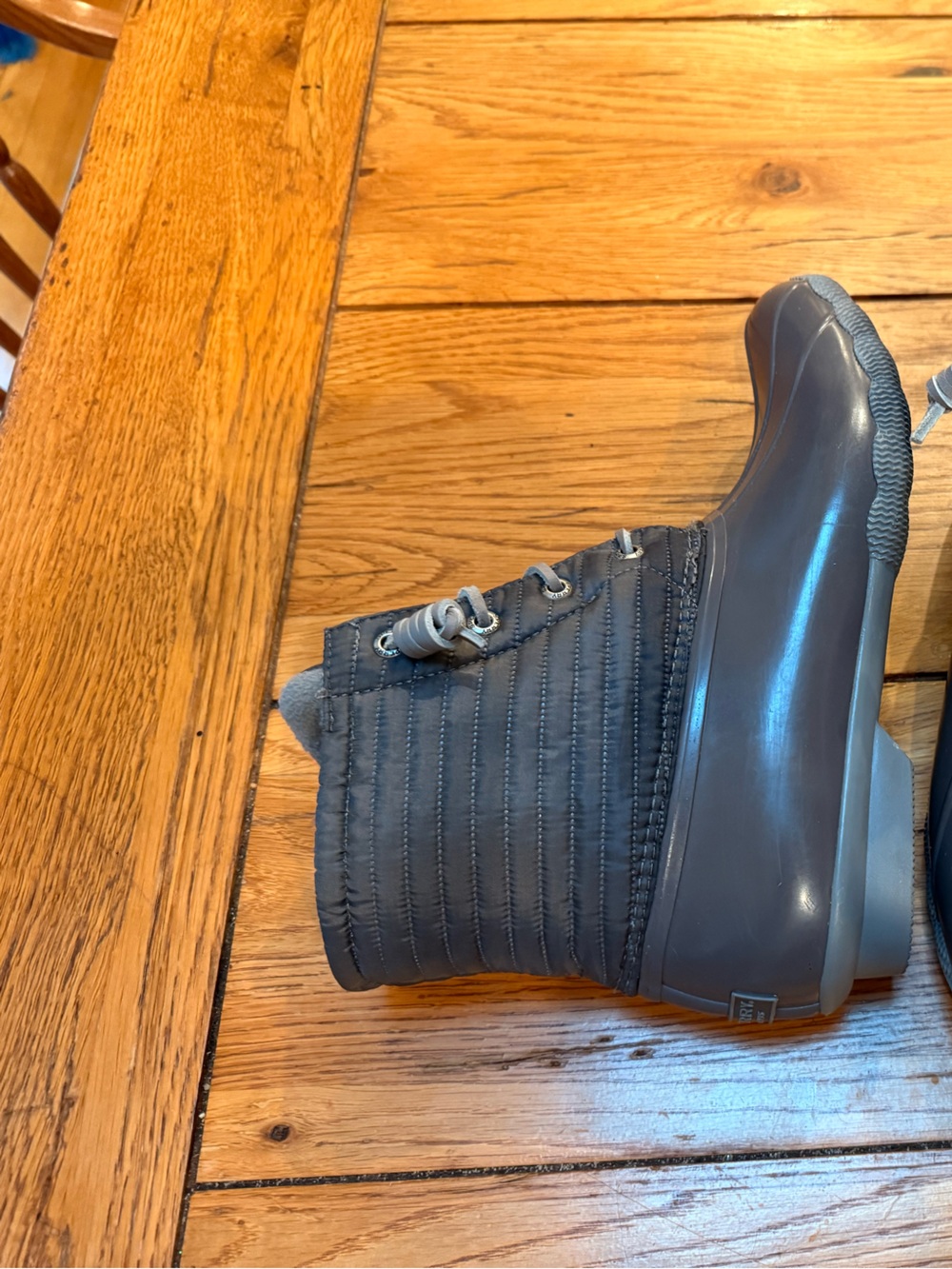 Sperry Women's Quilted Duck Boots in Charcoal Gray